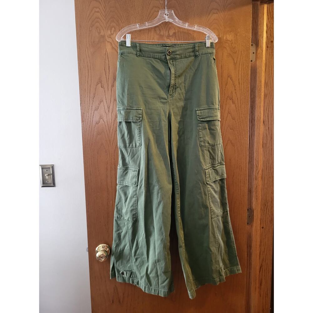 Torrid Green Wide Leg Pocket Cargo Cotton Spandex BAGGY Y2K Plus Pants 20R EUC